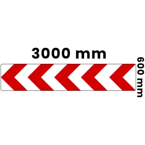 Tablica U-3 d - folia odblaskowa I generacji - 3000x600 mm - z otworami