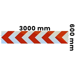 Tablica U-3 d - folia odblaskowa I generacji - 3000x600 mm - na haki