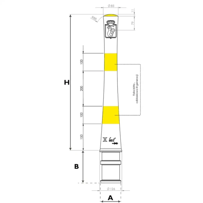 Słupek elastyczny Syrenka Współczesna - X-LAST - 770 mm - sklep drogowy Widrog.webp