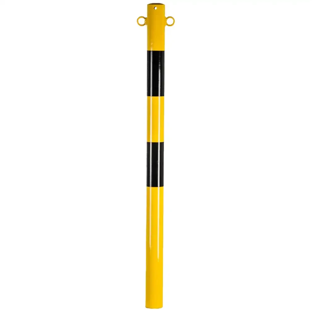 Słupek metalowy U-12c - żółto-czarny - sklep drogowy Widrog.webp