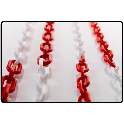 Łańcuch plastikowy biało czerwony - grubość 8 mm