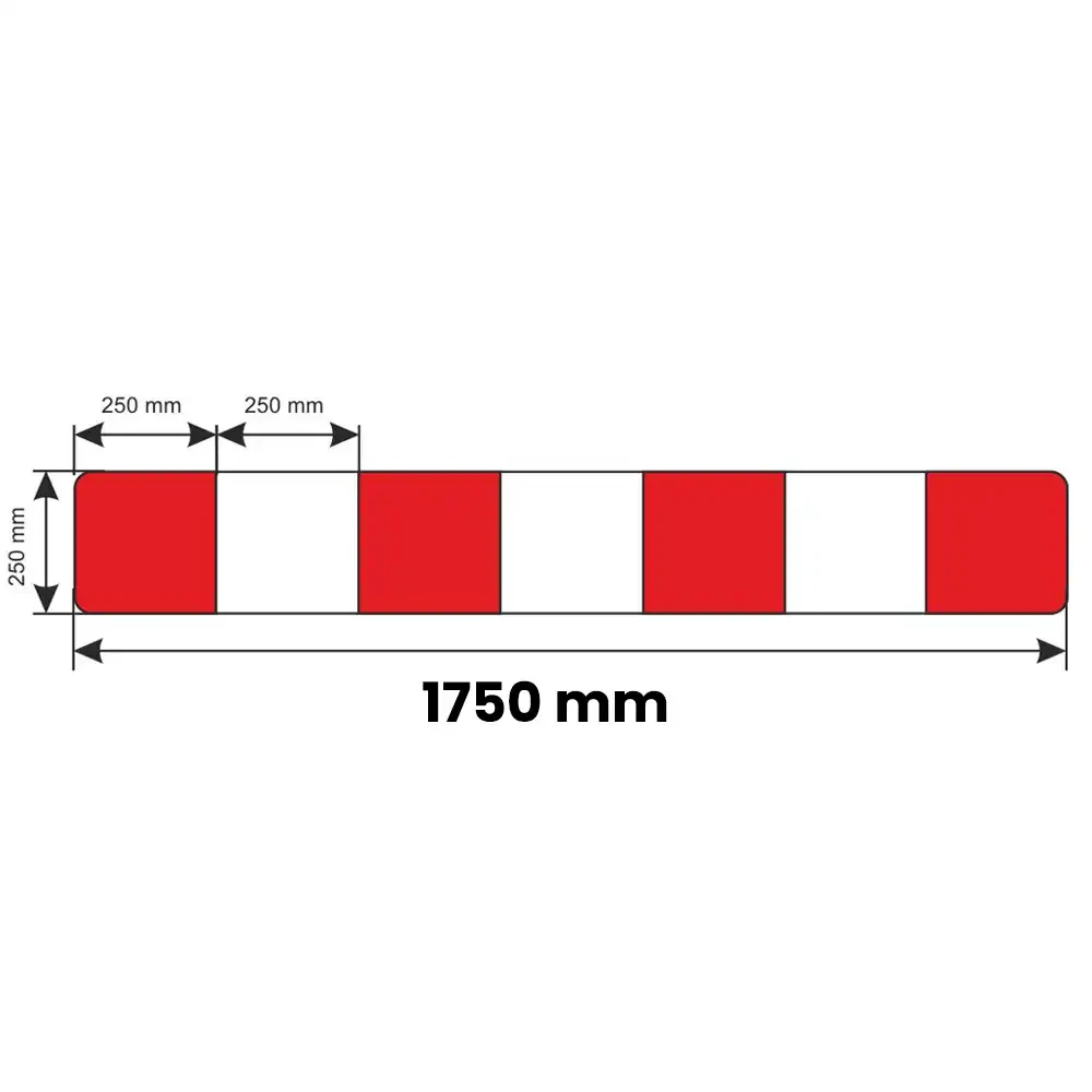 Zapora Drogowa U-20a z otworami - folia odblaskowa I generacji - 1750x250 mm - sklep drogowy Widrog.webp