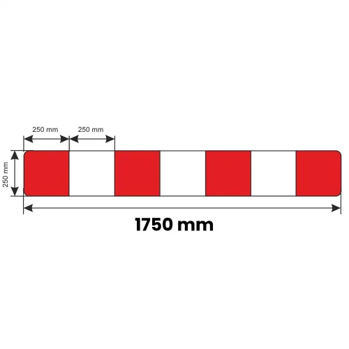 Zapora Drogowa U-20a 1750x250 mm z Otworami (Folia Odblaskowa I Generacji)