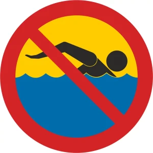 Zakaz Pływania - fi 400 mm -  - folia odblaskowa I gen.