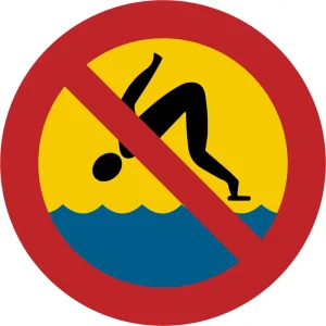 Zakaz Skakania do Wody - fi 400 mm -  - folia odblaskowa I gen.