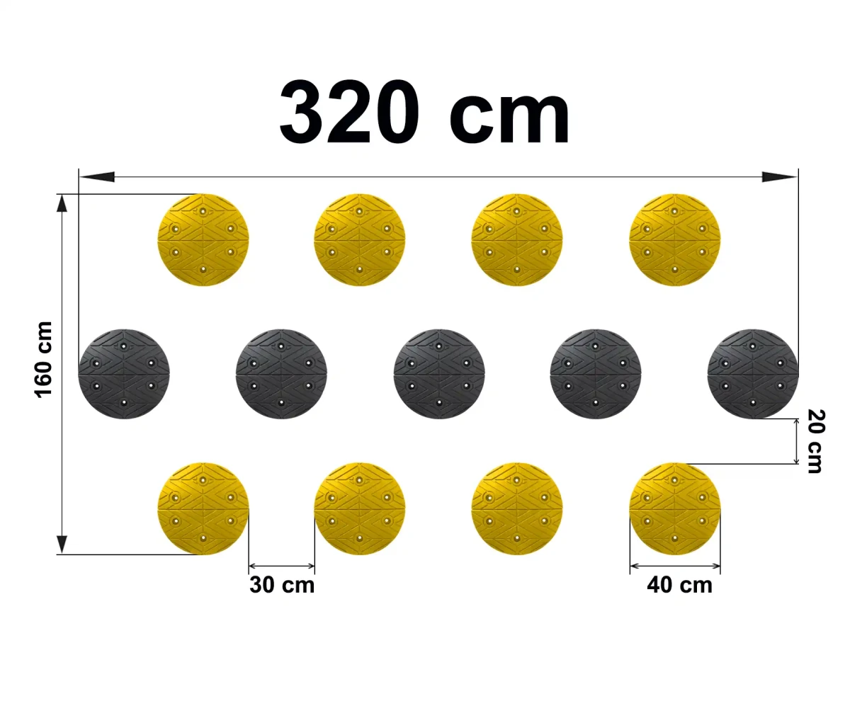 Punktowy Próg Zwalniający - kompletny - 3,20 m - sklep drogowy Widrog.webp