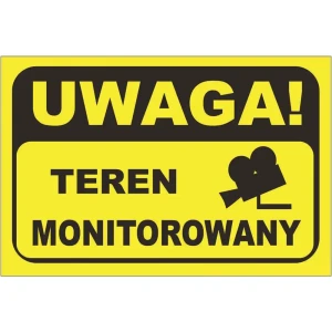 Tabliczka Metalowa Odblaskowa - Teren Monitorowany - 400x300 mm