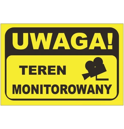 Tabliczka metalowa - Teren monitorowany - 600x400 mm - odblask - sklep drogowy Widrog.webp