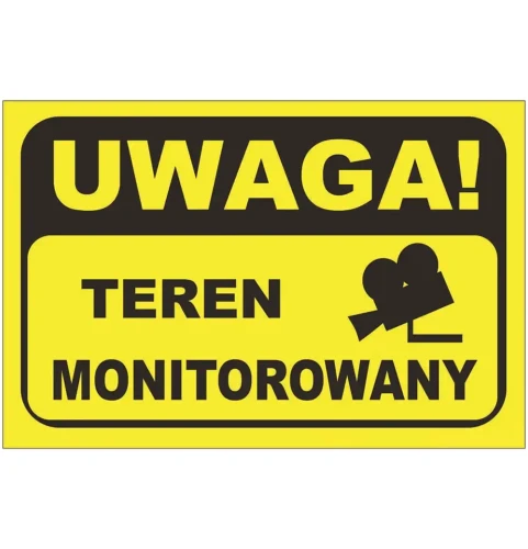 Tabliczka metalowa - Teren monitorowany - 600x400 mm - odblask - sklep drogowy Widrog.webp