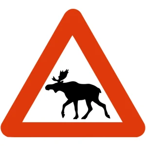 Znak - Uwaga Łoś - 750 mm - folia I gen.