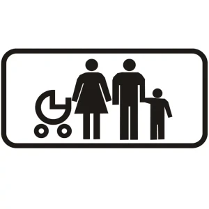 Tabliczka - Dla rodzin z dziećmi - 600x250 mm - folia I gen.