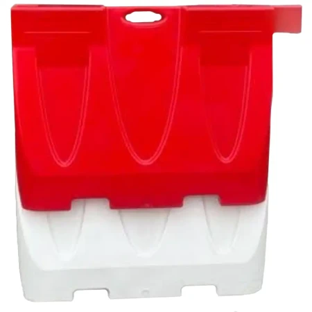 Dwie Bariery U14e NEW LINE - wys. 80 cm - sztaplowane - czerwona i biała - sklep drogowy Widrog.webp