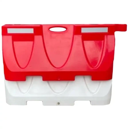 Dwie Bariery U14e NEW LINE - wys. 50 cm - sztaplowane - czerwona i biała - sklep drogowy Widrog.webp