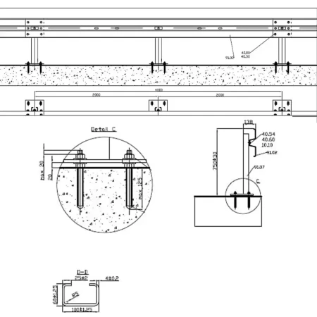 Bariera mostowa N2W2B - rozstaw słupka co 2mb - sklep drogowy Widrog.webp