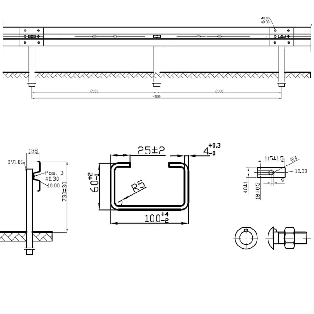 Bariera ochronna H1W4A - rozstaw słupka co 2mb - sklep drogowy Widrog.webp