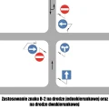 Zastosowanie znaku B-2 na drodze jednokierunkowej oraz na drodze dwukierunkowej - sklep drogowy Widrog.webp
