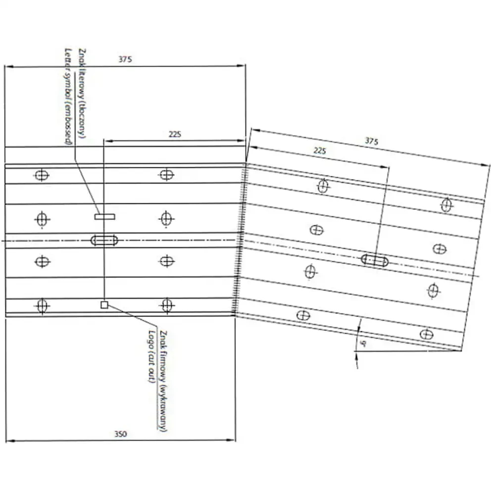 Łącznik ukośny prowadnicy B - 4,5 stopnia do barier energochłonnych - prawy - sklep drogowy Widrog.webp