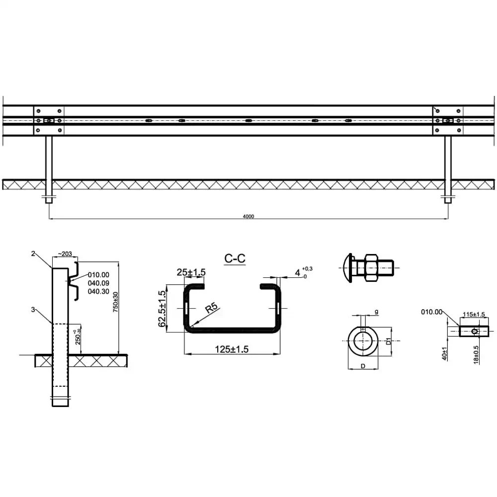 Bariera ochronna H1W3A - rozstaw słupka co 4 mb - sklep drogowy Widrog.webp
