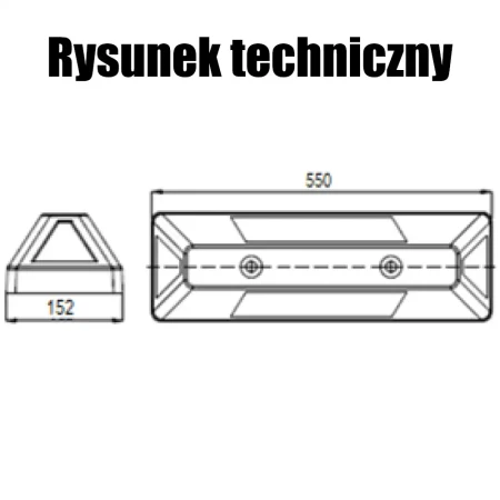 Separator (ogranicznik) parkingowy czarno-biały - 550x152x102 mm - sklep drogowy Widrog.webp