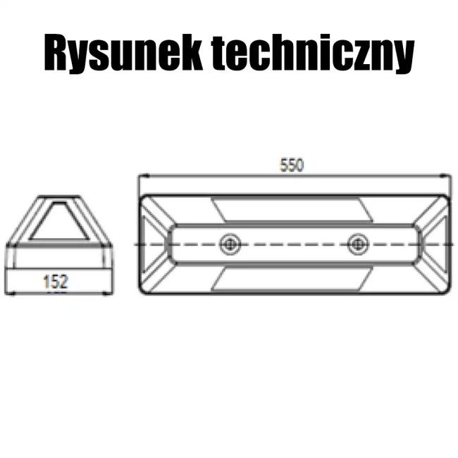 Separator (ogranicznik) parkingowy czarno-biały - 550x152x102 mm - sklep drogowy Widrog.webp