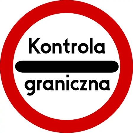 Znak drogowy B-32a - stój – kontrola graniczna - Ø 400 mm - folia odblaskowa I generacji - sklep drogowy Widrog.webp