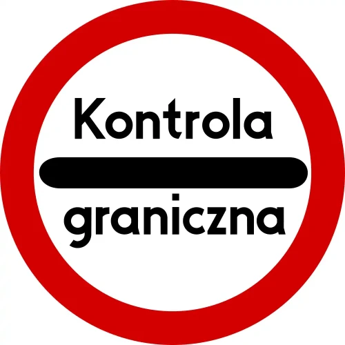 Znak drogowy B-32a - stój – kontrola graniczna - Ø 400 mm - folia odblaskowa I generacji - sklep drogowy Widrog.webp