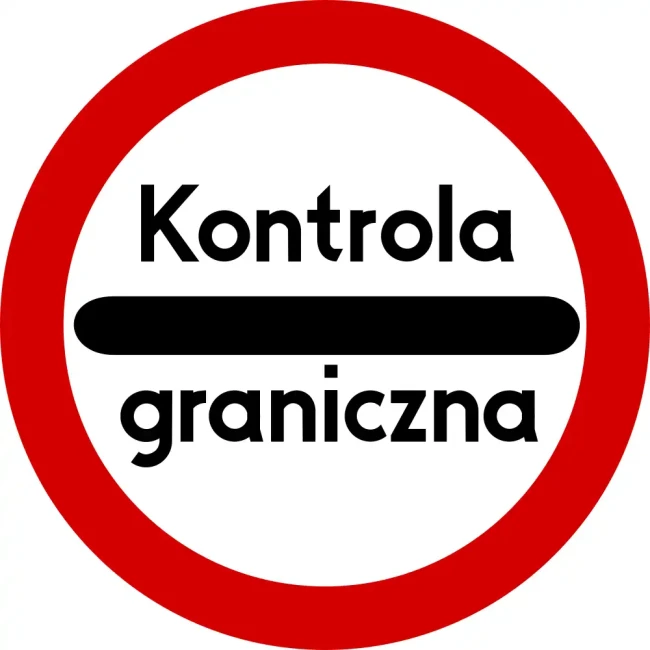 Znak drogowy B-32a - stój – kontrola graniczna - Ø 400 mm - folia odblaskowa I generacji - sklep drogowy Widrog.webp