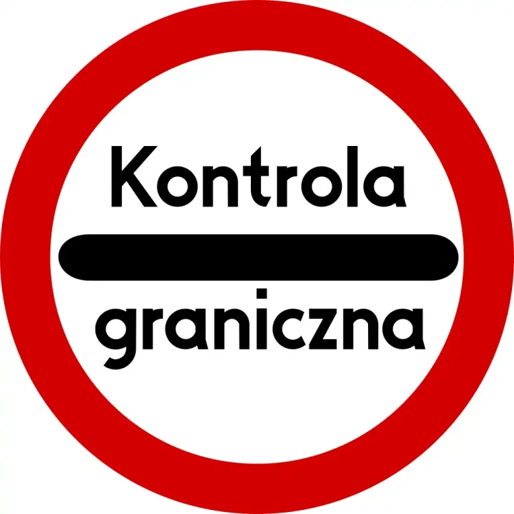 Znak drogowy B-32a - stój – kontrola graniczna - Ø 400 mm - folia odblaskowa I generacji - sklep drogowy Widrog.webp