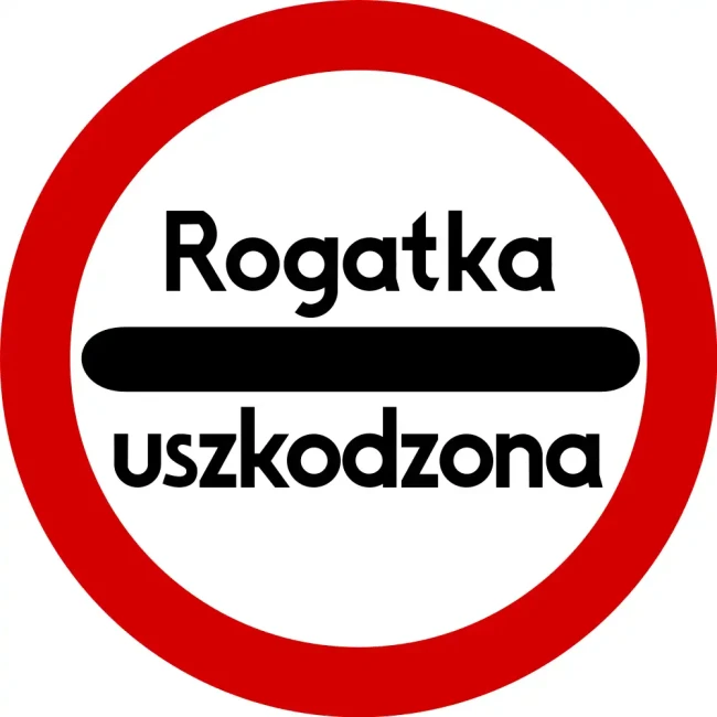 Znak drogowy B-32b - stój – rogatka uszkodzona - Ø 400 mm - folia odblaskowa I generacji - sklep drogowy Widrog.webp