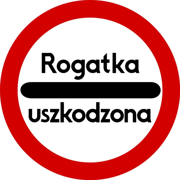 Znak drogowy B-32b - stój – rogatka uszkodzona - Ø 400 mm - folia odblaskowa I generacji - sklep drogowy Widrog.webp