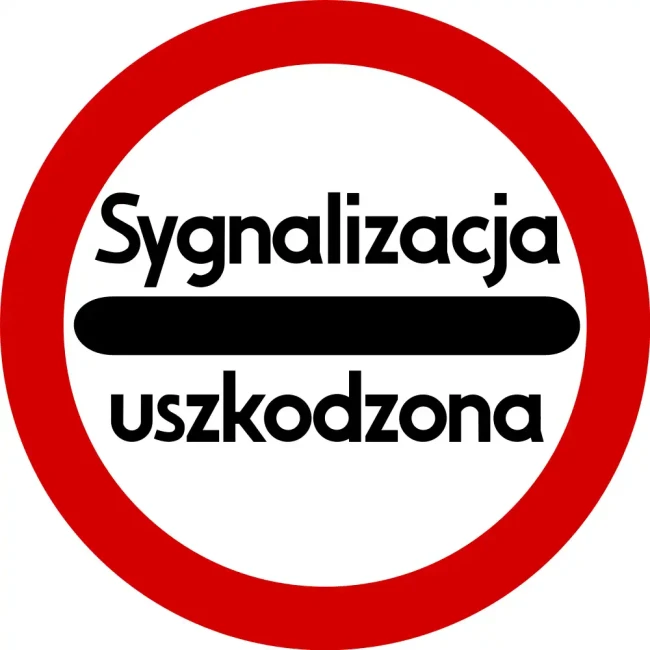 Znak drogowy B-32c - stój – sygnalizacja uszkodzona - Ø 400 mm - folia odblaskowa I generacji - sklep drogowy Widrog.webp