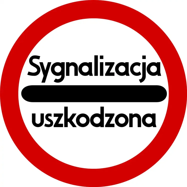Znak drogowy B-32c - stój – sygnalizacja uszkodzona - Ø 400 mm - folia odblaskowa I generacji - sklep drogowy Widrog.webp