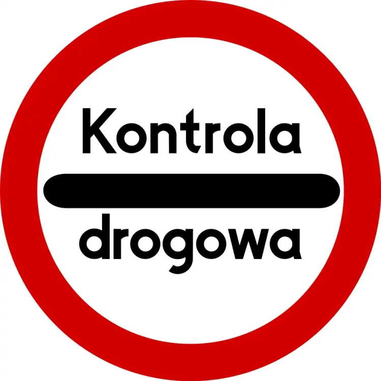 Znak drogowy B-32e - stój – kontrola drogowa - Ø 400 mm - folia odblaskowa I generacji - sklep drogowy Widrog.webp