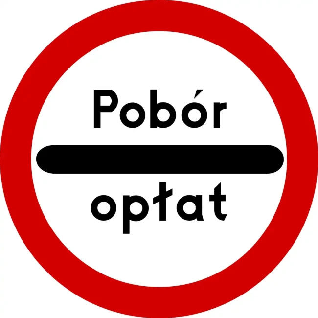 Znak drogowy B-32f - stój – pobór opłat - Ø 400 mm - folia odblaskowa I generacji - sklep drogowy Widrog.webp