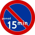 Znak drogowy B-35 - Zakaz postoju z informacją o czasie postoju - folia odblaskowa I generacji - 400 mm - sklep drogowy Widrog.webp