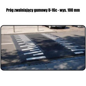 Próg zwalniający gumowy U-16c - wys. 100 mm - 1 m²