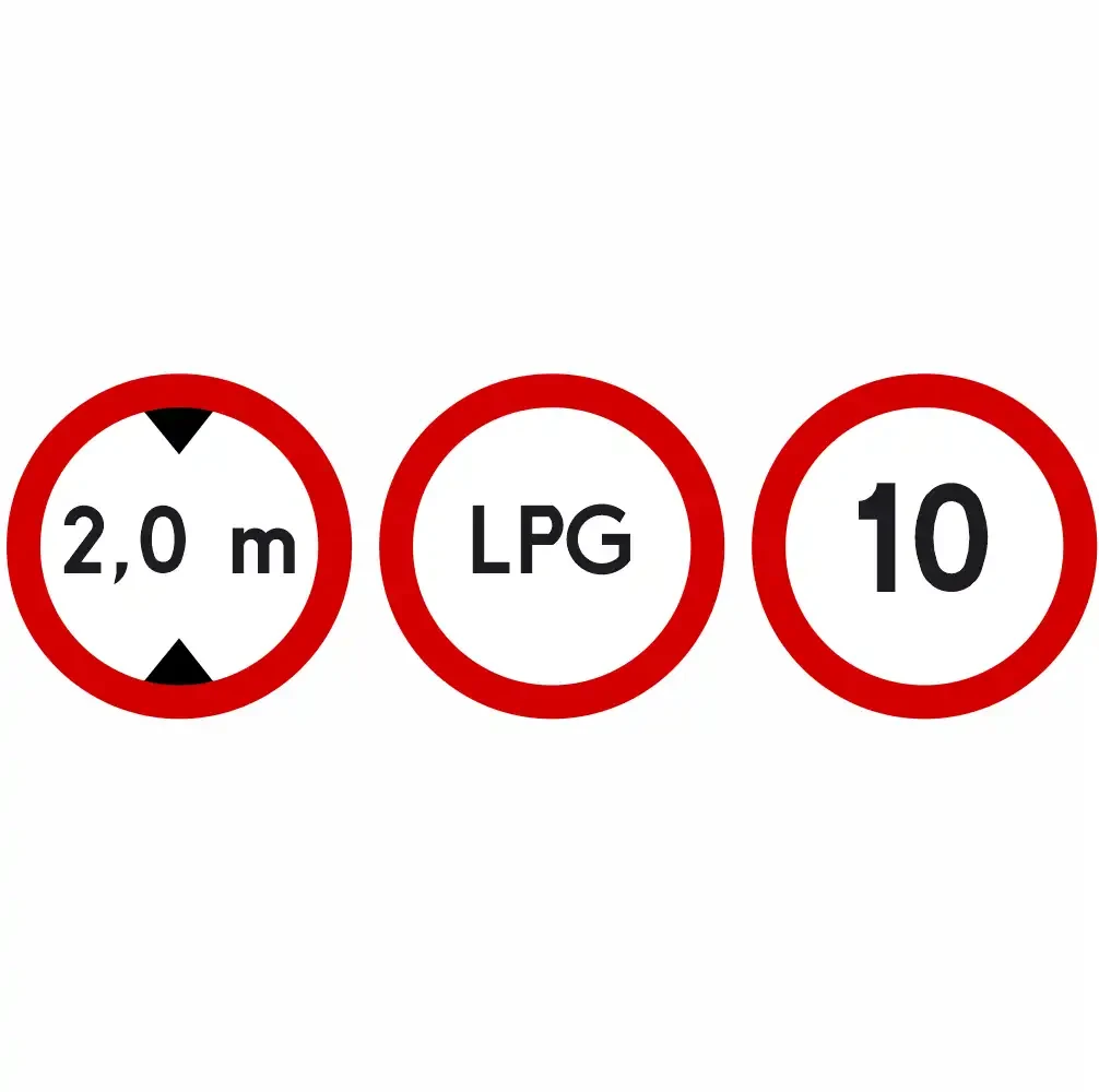 Zestaw znaków garażowych - mini - 400 mm - sklep drogowy Widrog.webp