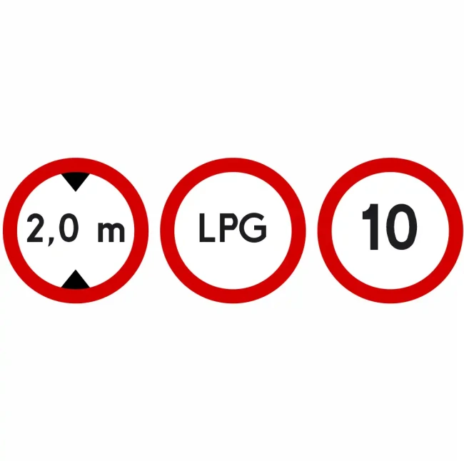 Zestaw znaków garażowych - mini - 400 mm - sklep drogowy Widrog.webp