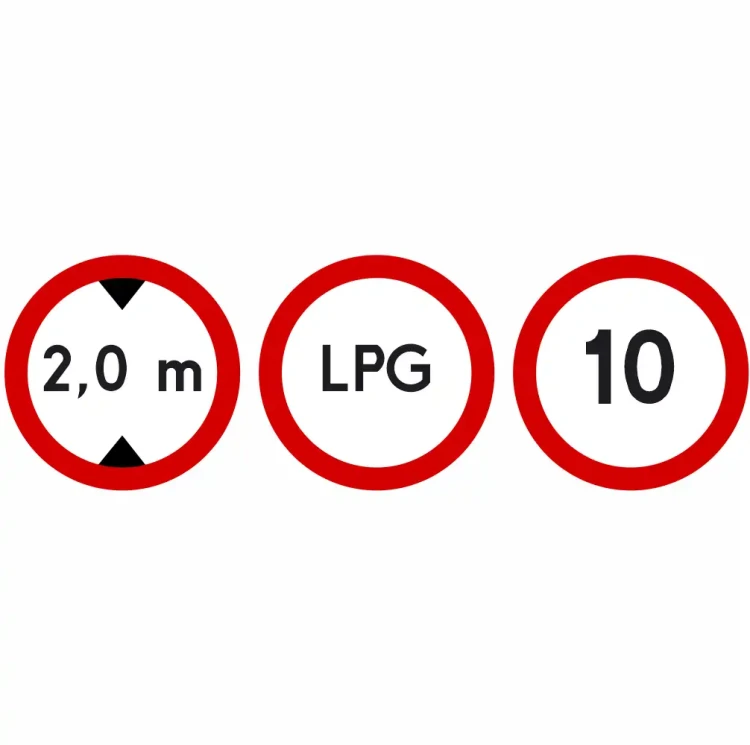 Zestaw znaków garażowych - mini - 400 mm - sklep drogowy Widrog.webp
