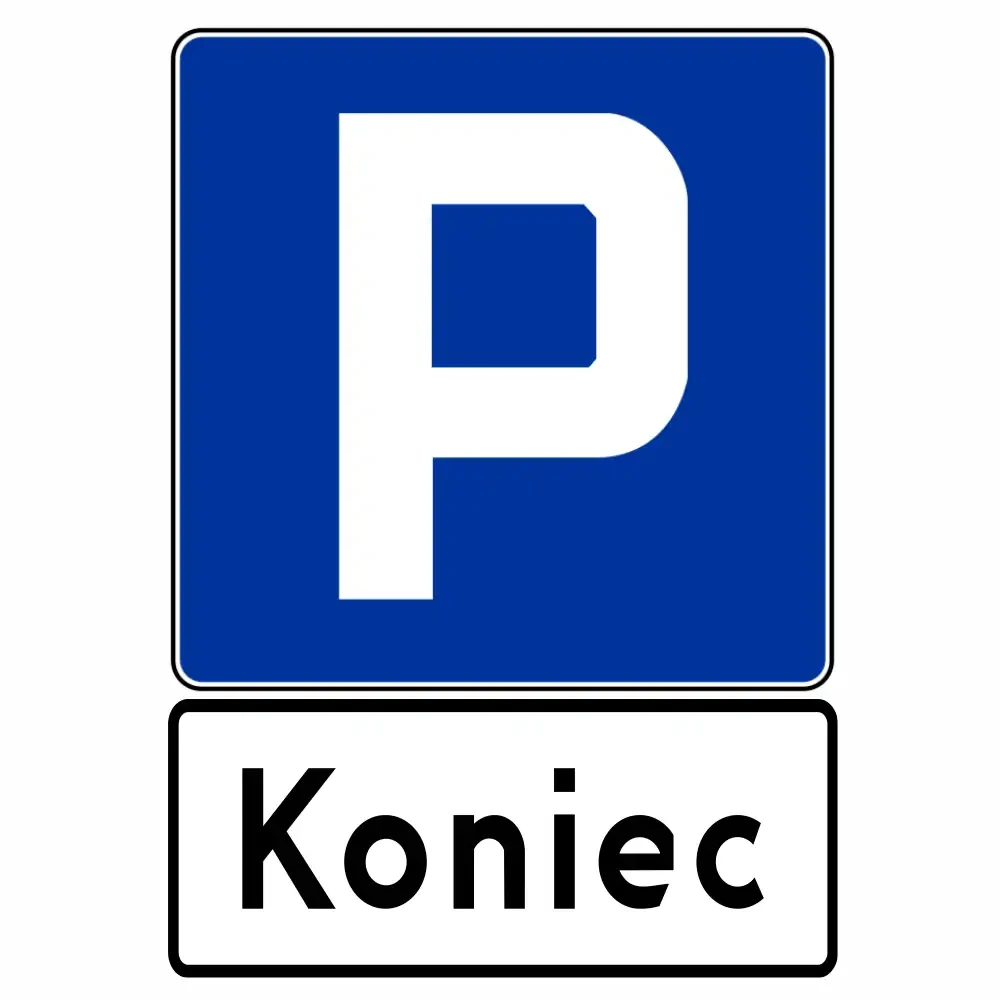 Zestaw - znak D-18 + tabliczka T-3a - Parking i wskazanie końca parkingu - folia odblaskowa I generacji - sklep drogowy Widrog.webp