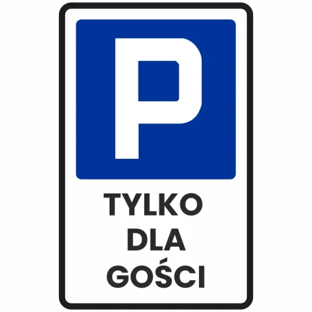 Tabliczka Informacyjna „Parking Tylko dla Gości” – 400x250 mm - folia odblaskowa I generacji - sklep drogowy Widrog.webp