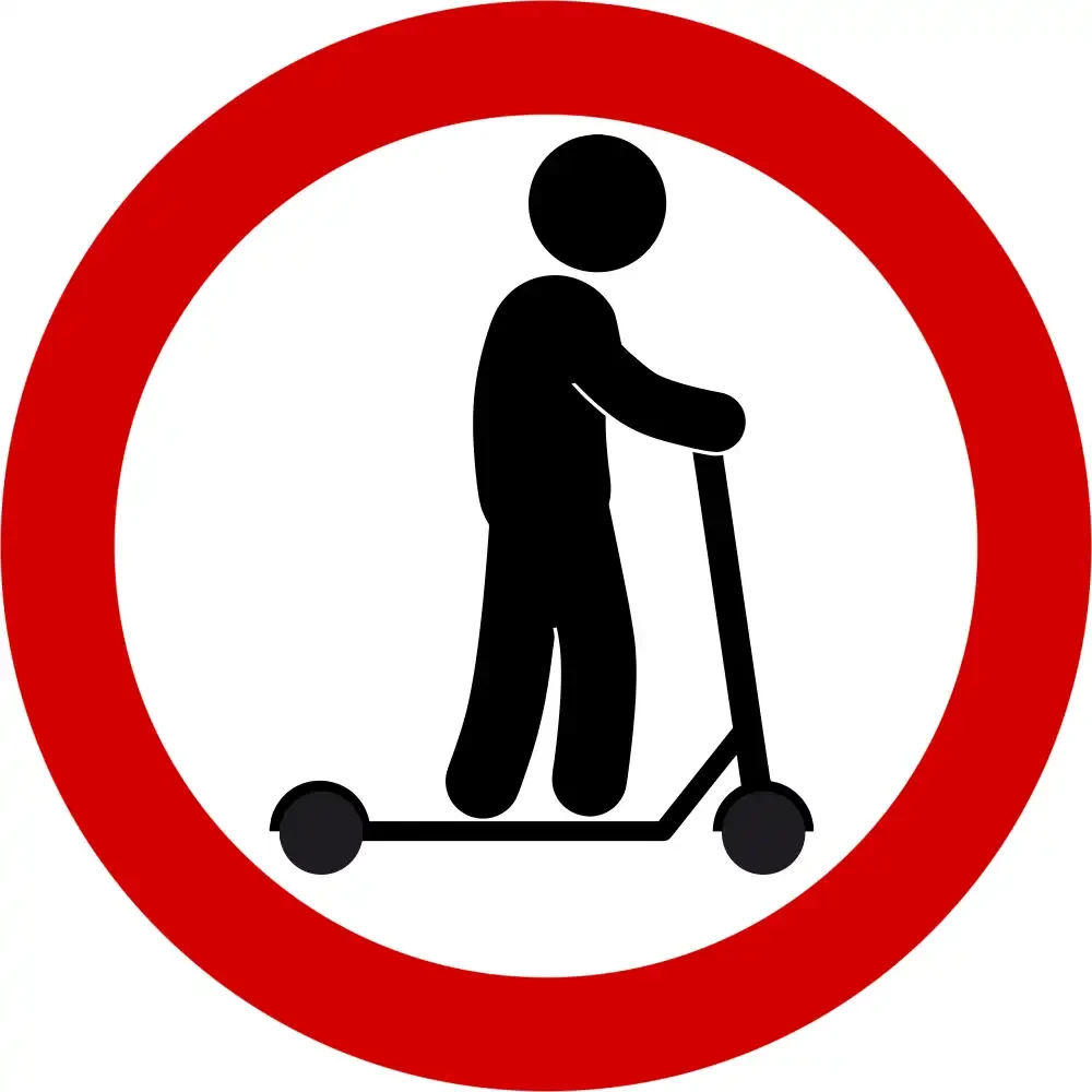 Zakaz ruchu hulajnóg - folia odblaskowa I generacji - fi 600 mm - sklep drogowy Widrog.webp