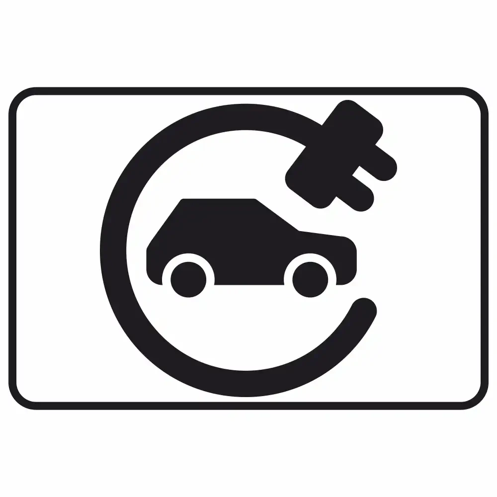 Tabliczka samochód elektryczny - 600x400 mm - folia odblaskowa I generacji - sklep drogowy Widrog.webp