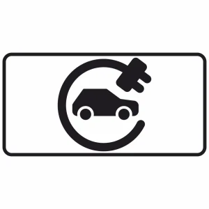 Tabliczka „Samochód elektryczny” - 600x300 mm - folia odblaskowa I generacji