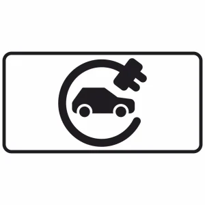 Tabliczka „Samochód elektryczny” - 400x200 mm - folia odblaskowa I generacji