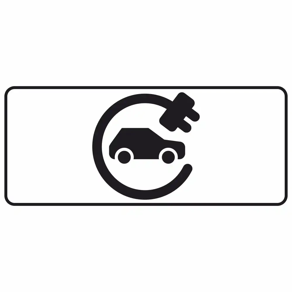 Tabliczka samochód elektryczny - 600x250 mm - folia odblaskowa I generacji - sklep drogowy Widrog.webp