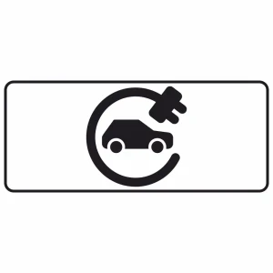 Tabliczka „Samochód elektryczny” - 600x250 mm - folia odblaskowa I generacji