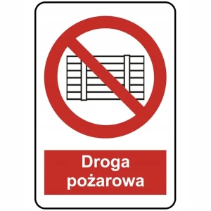 Znak metalowy - Droga pożarowa - 600x400 mm - odblask