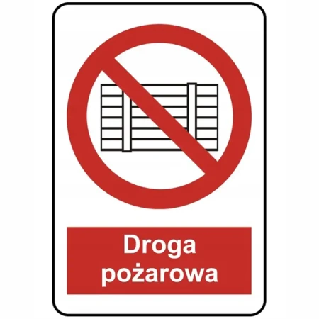 Znak metalowy - Droga pożarowa - 600x400 mm - odblask - sklep drogowy Widrog.webp