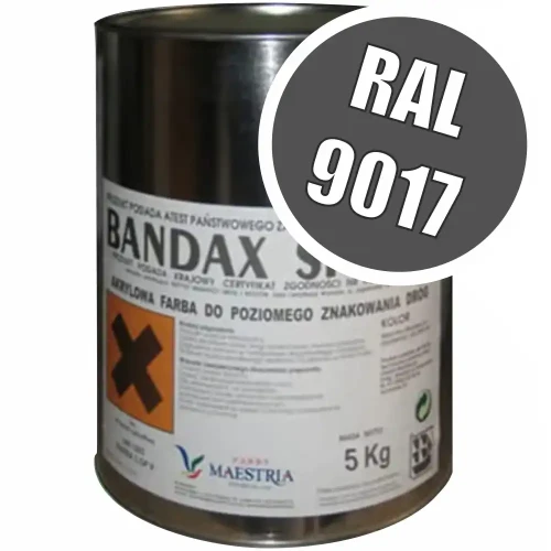 Farba Drogowa BANDAX SPRINT - Czarna RAL 9017 - 3L/5Kg